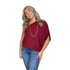 Eesome One Shoulder Dolman Sleeve Flowy Loose Fit Blouse